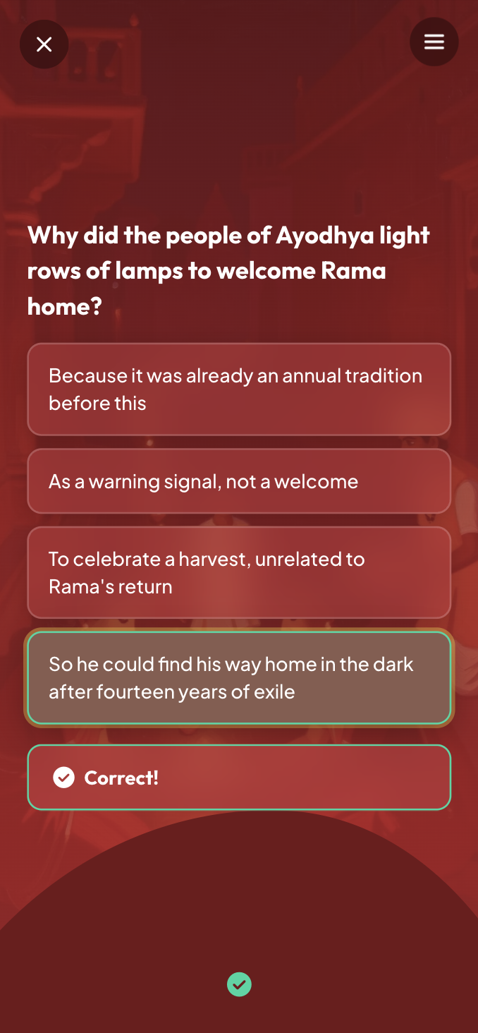 Story quiz on the Ramayana in Karana